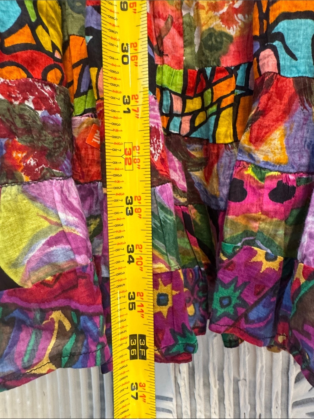 Colorful Abstract Patchwork Maxi Skirt N0544 - Picture 9 of 9